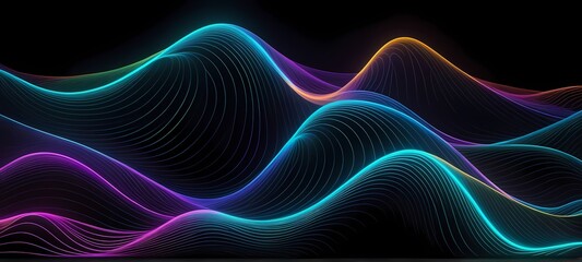 Abstract background with dynamic waves. 3d illustration. 