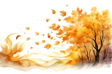 Wall Mural - PNG Blowing Autumn leaves outdoors autumn nature.