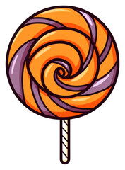 Canvas Print - PNG Halloween candy confectionery lollipop cartoon.