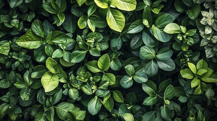  Lush Greenery: A captivating close-up of vibrant green leaves, showcasing the intricate details of nature's beauty.