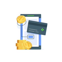Poster - mobile payment,online transactions and banking,flat design icon vector illustration