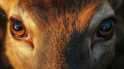 close up of a deer eyes