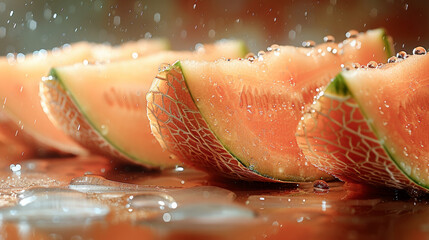 Sweet melon slices: refreshing close-up