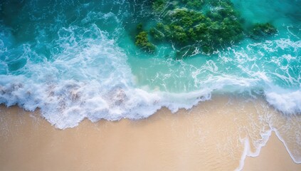 The ocean is calm and the water is blue