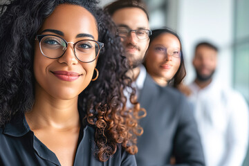 Wall Mural - Group portrait of smiling business people