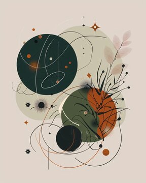 Cosmos Essence in Minimalist Lines - A art piece of artwork
