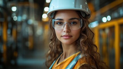 Poster - Confident Female Engineer in Industrial Setting