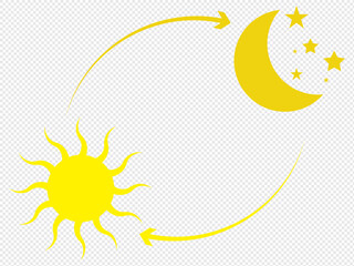 Poster - Moon and sun simple line icon. Vector illustration. EPS 10.
