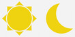 ©  ICON TOPPER - Eclipse with sun and crescent moon line icon, outline vector sign, linear style pictogram isolated on white. Solar eclipse symbol, logo illustration. EPS 10.