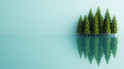 Canvas Print - Minimalist Forest Reflection - Perfect for Nature and Environmental Designs