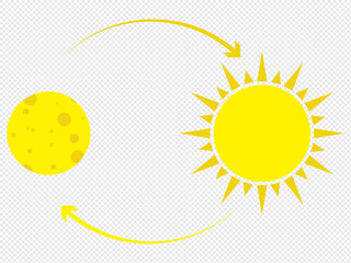 Wall Mural - sun, moon and stars, a collection of vector icons. yellow weather symbols. EPS 10.