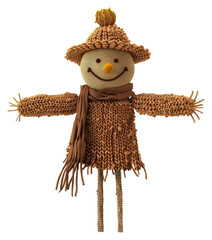 Canvas Print - PNG Knitted scarecrow with smiling face