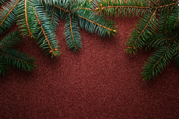 Wall Mural - abstract new year and christmas red background with place for your text.