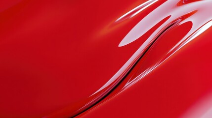 Wall Mural - a close-up of a smooth, glossy red surface with a flowing curve.