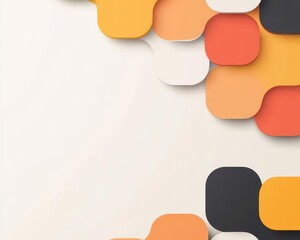 Poster - Symmetrical abstract design with structured shapes, bold yet minimalistic, spacious background perfect for branding purposes.