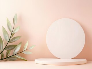 Poster - Elegant stand with a smooth surface, modern platform design, perfect for product display, and plenty of space for text.