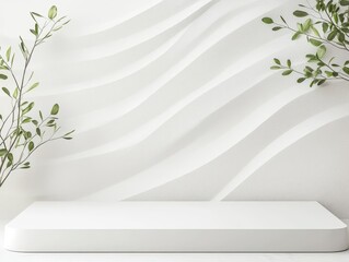 Poster - Elegant stand with a modern platform design, featuring a smooth surface, ideal for product display, and offering plenty of room for copy.