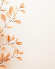 Poster - Delicate organic botanical elements on a pure white background, minimalist and fresh, with ample room for text to stand out.
