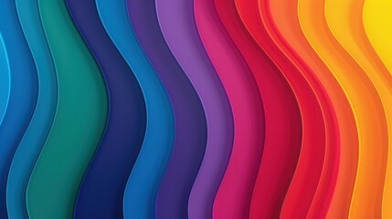 Wall Mural - Vibrant Three-Dimensional Rainbow Gradient, a dynamic display of colorful hues blending seamlessly, captivating the eye with its lively and striking appearance