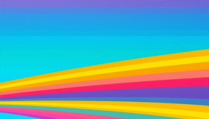 Wall Mural - bright solid rainbow stripes arranged horizontally each stripe a different color from red to violet 