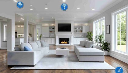 Wall Mural - Seamless Smart Home Integration: High-Resolution Visualization of Unified Smart Devices, 