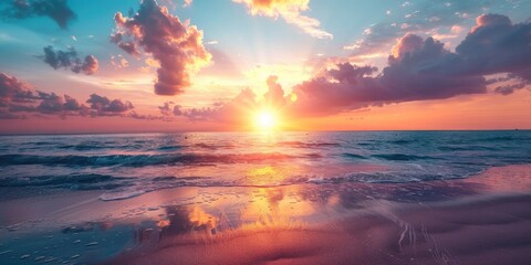 Wall Mural - sun and stunning sunset images