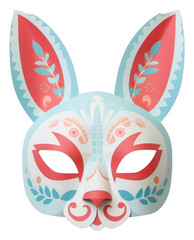 Wall Mural - PNG Rabbit fancy mask craft art representation.