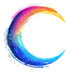 Sticker - Colorful crescent moon abstract art