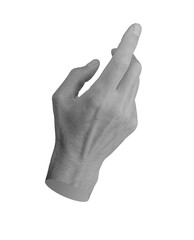 Wall Mural - Finger pointing gesture, touching, showing. Index finger, pointer indicating aside, to right side. isolated on white background..