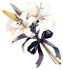 Poster - PNG  Elegant floral watercolor bouquet illustration