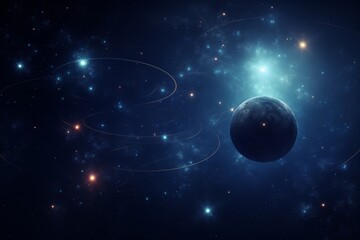 Wall Mural - A Cosmic Tapestry: A Planet in a Starry Galaxy