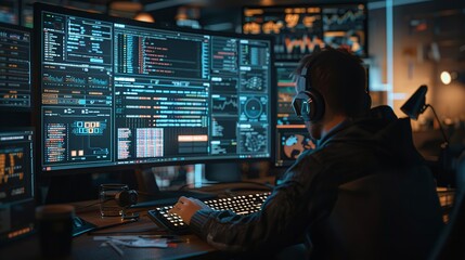 cybersecurity, software developers coding, collaborating, and testing applications in a modern development environment