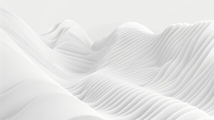 Wall Mural - Abstract White Background, Seamless Texture with smooth line, 3D illustration. Wavy surface pattern.