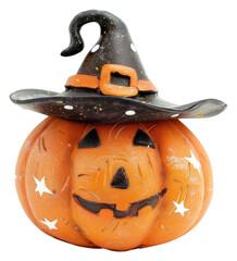 Sticker - PNG  Halloween pumpkin with witch hat