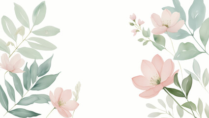 Canvas Print - delicate botanical watercolor generative ai