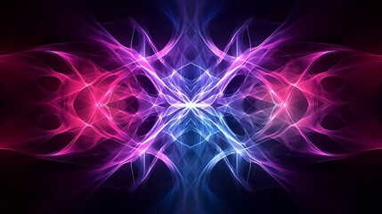 Canvas Print - High angle shot of geometric abstract patterns, blending vivid purples, pinks, and blues, creating a kaleidoscope effect with smooth transitions, more clarity with clear light and sharp focus, high