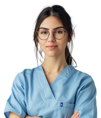 Canvas Print - PNG Female dentist confidence pose nurse accessories accessory.