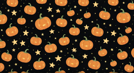 Wall Mural - seamless pattern with pumpkins