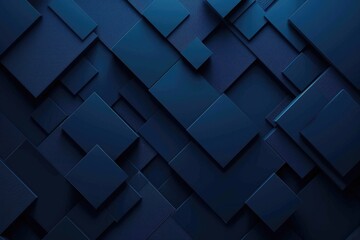 Poster - A dark blue background featuring variously sized squares and rectangles