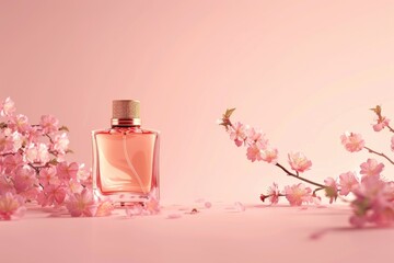 Poster - A perfume bottle sits on a table, ready for use
