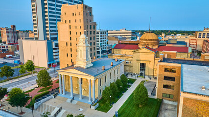 Aerial View of St Joseph Circuit Court and Modern High-Rises in South Bend