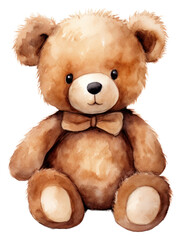 Naklejka na meble PNG  Adorable watercolor teddy bear illustration