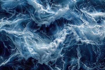 Poster - A close-up shot of ocean waves crashing against the shore, suitable for use in travel, nature, or adventure-themed projects