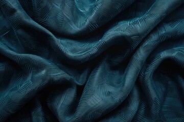 Poster - A close-up view of dark blue fabric with intricate details