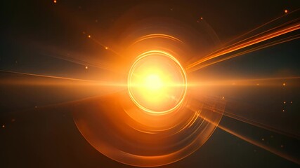 Poster - Light flare in the dark space. Abstract background with shiny lens glare effect