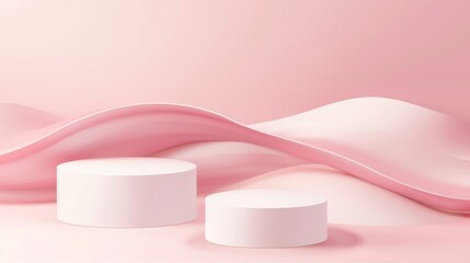 Aufkleber - Soft curves and minimal shapes create a tranquil atmosphere, ideal for presenting various products in an elegant manner