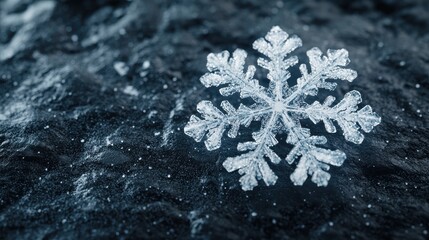 Sticker - Intricate snowflake on dark surface