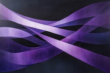 Poster - Lavender lines flowing over deep background, forming abstract shapes and patterns