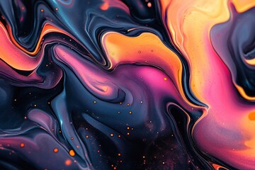 Poster - Dynamic liquid abstract design featuring smooth backdrops and curved stripes