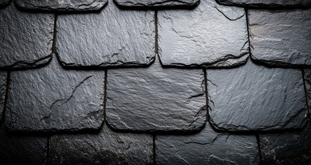 Poster - Rugged slate stone wall texture background